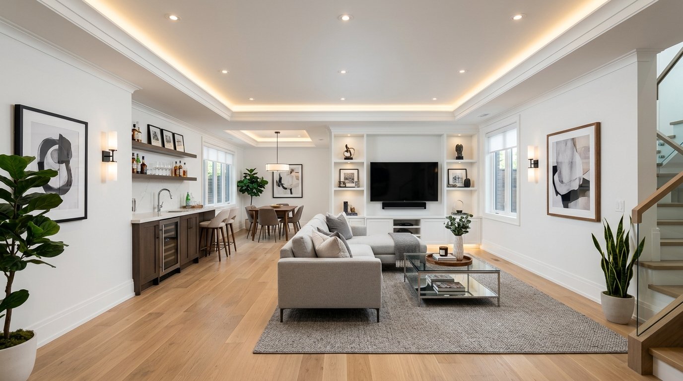 Perfectly Finished Basement in Kannapolis NC